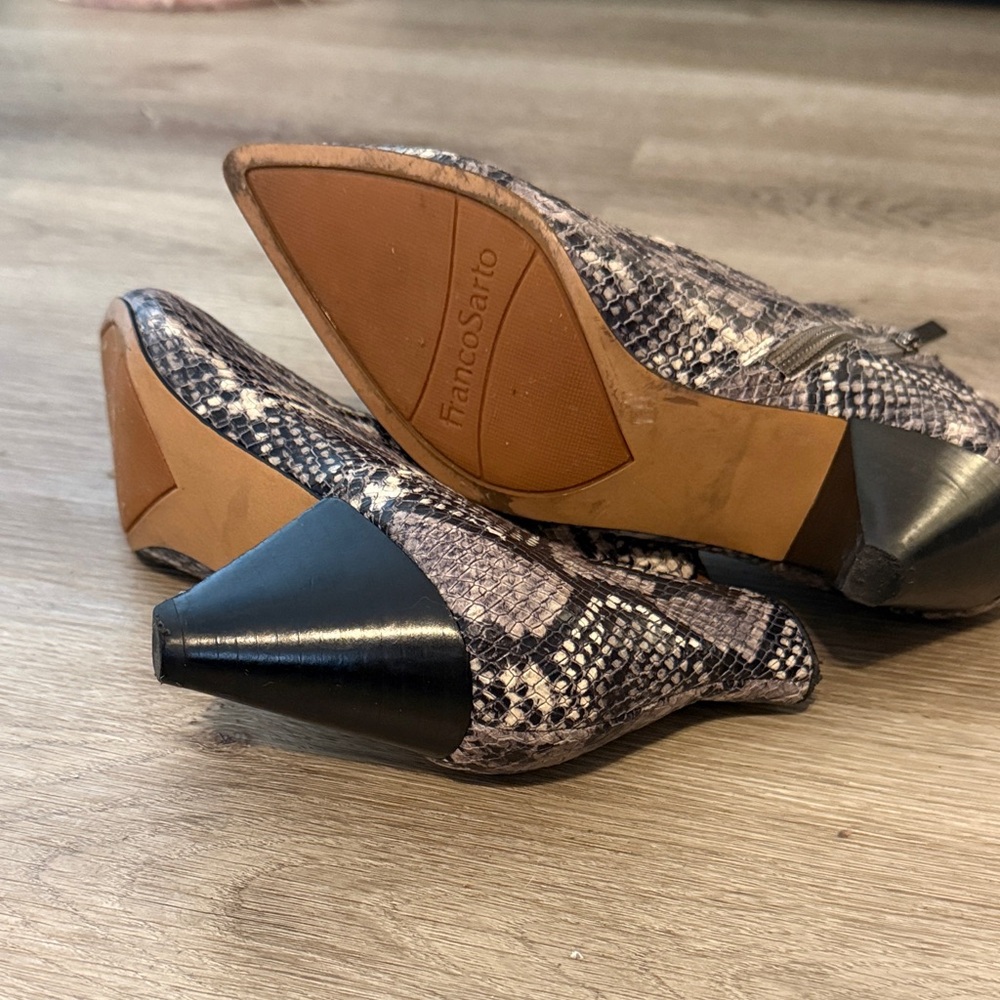Franco Sarto Python Print Ankle Boots - image 3